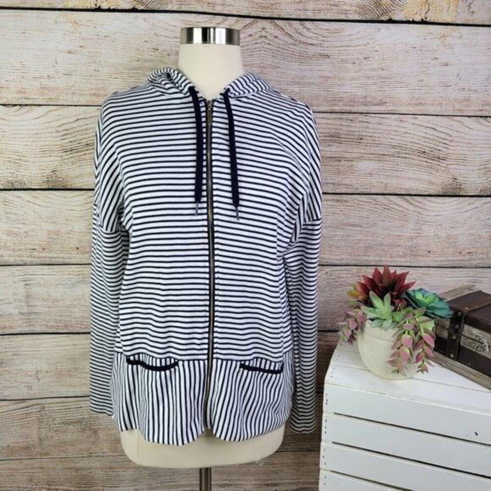 Vineyard Vines Full‎ Zip Striped Blue White Hoodie Small